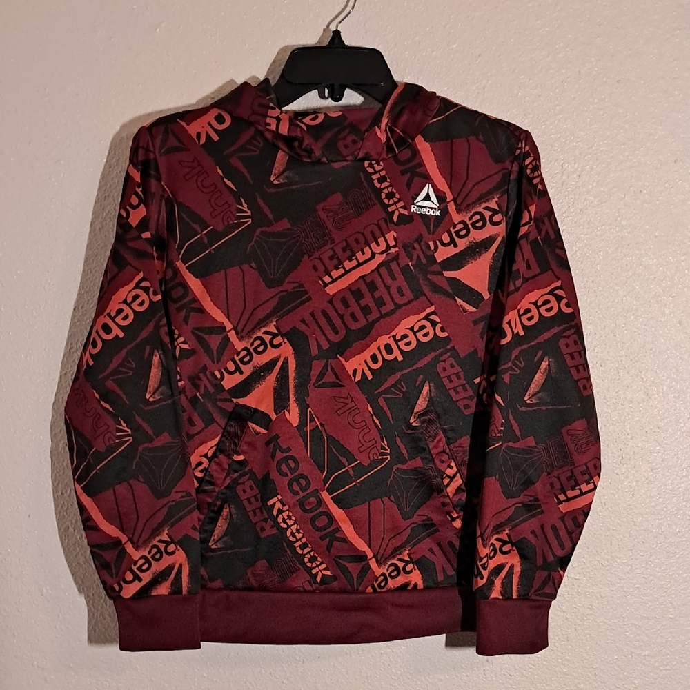 Reebok Boy's Red and Black Graphic Hoodie